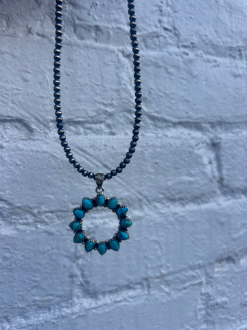 Turquoise Open Circle Pendant