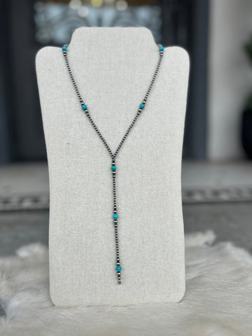 Sterling Silver Turquoise Graduated Y Necklace
