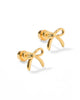 Sadie Gold Bow Flat Back Screw Back Earrings