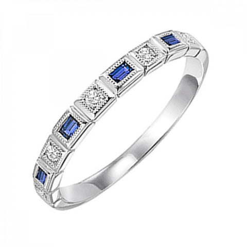 Sapphire & Diamond Birthstone Band