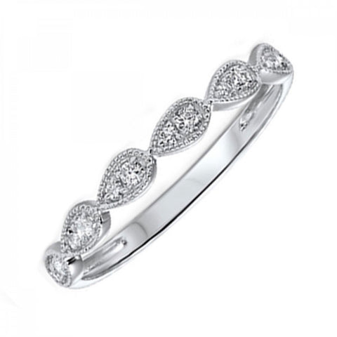 Pear Shaped Diamond Stackable Band | 14kt White Gold