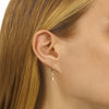 Gold Huggie Dangle Diamond Earrings