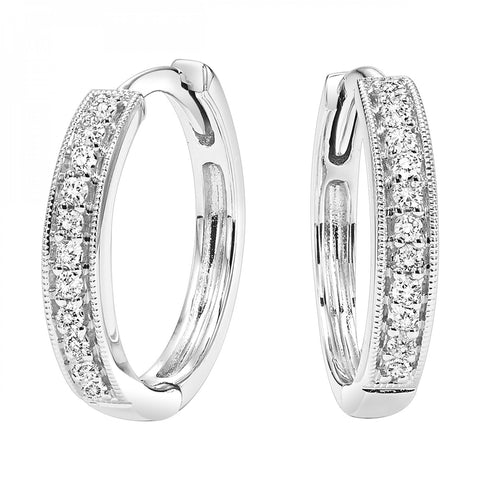 Diamond Huggie Hoop Earring