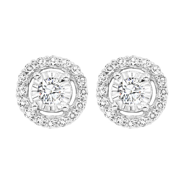 Diamond Halo Earrings