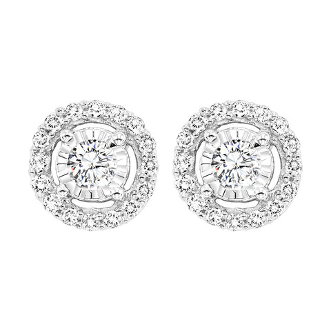 Diamond Halo Earrings