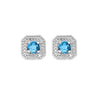 Birthstone and Diamond Stud Earrings | White Gold