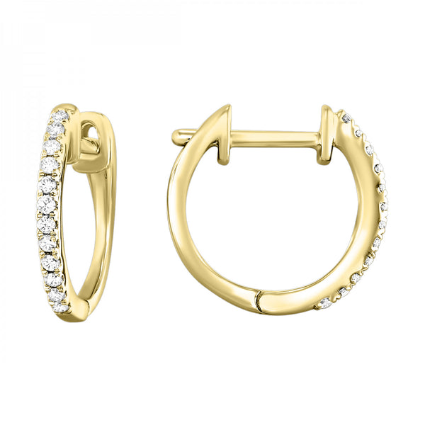 Diamond Huggie Hoop Earrings