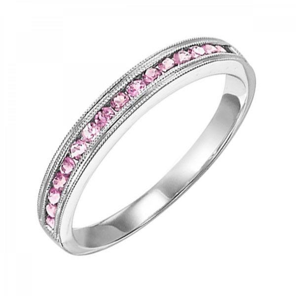Pink Tourmaline White Gold Band