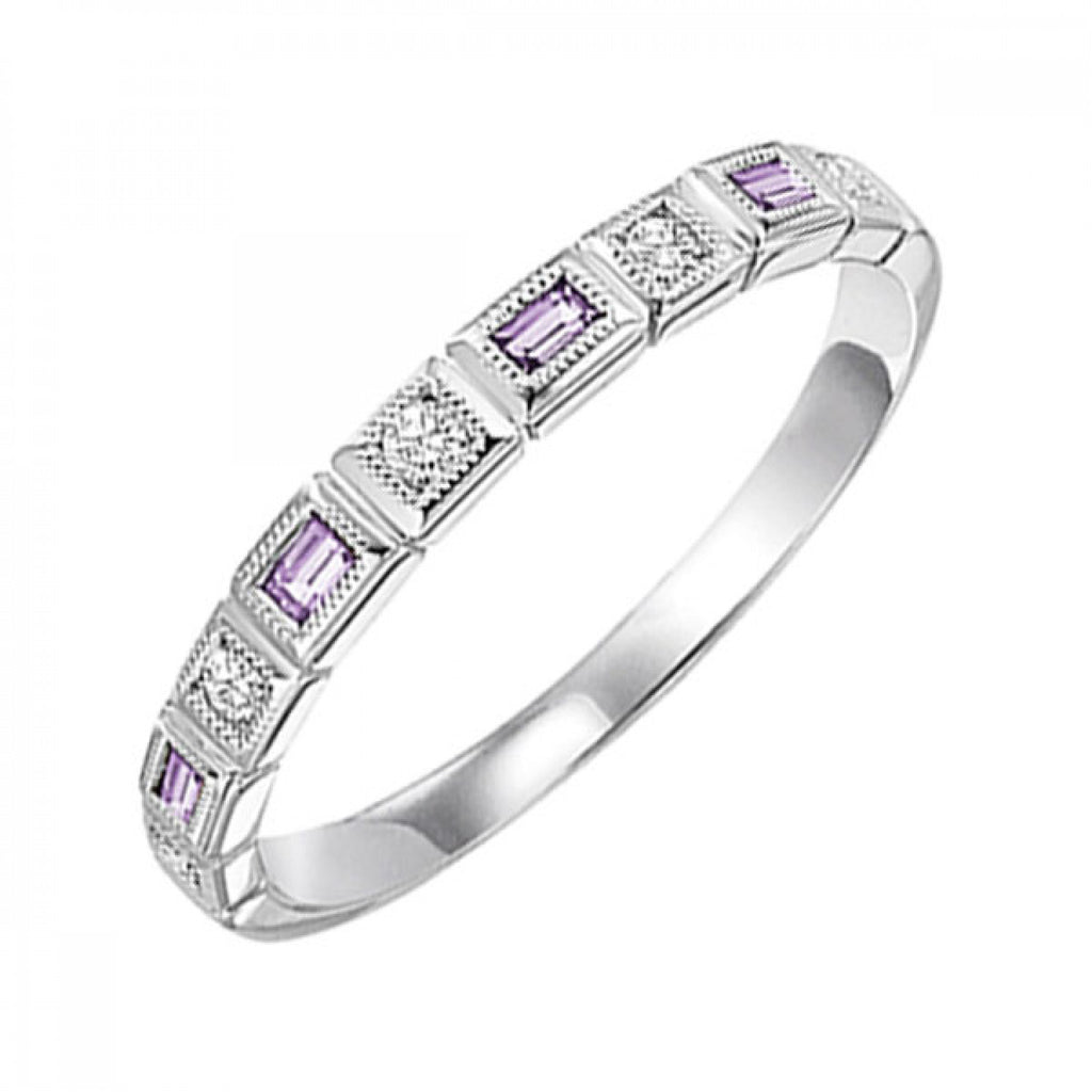 Alexandrite & Diamond Birthstone Band