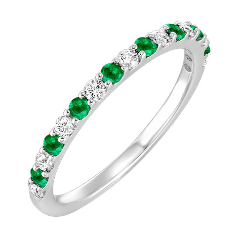 Emerald & Diamond Alternating Band