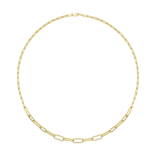 Diamond Paperclip Link Necklace