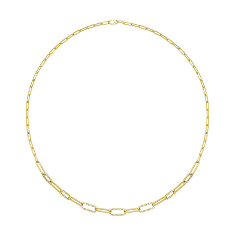 Diamond Paperclip Link Necklace