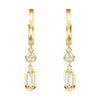 Gold Huggie Dangle Diamond Earrings