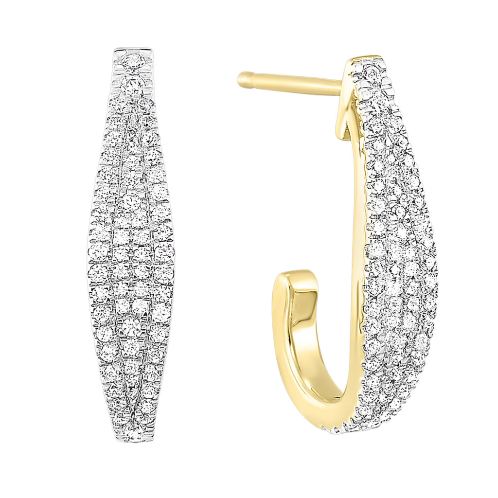 Pavé Diamond Gold Hoop Earrings