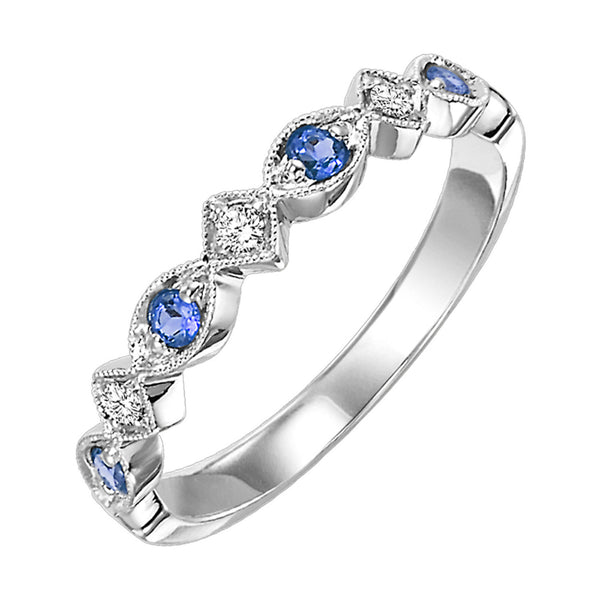 Sapphire & Diamond Birthstone Band