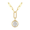 Pave Diamond Cluster Paperclip Necklace