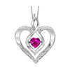 Rhythm of Love Silver Heart Pendant Birthstone Necklace