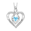 Rhythm of Love Silver Heart Pendant Birthstone Necklace