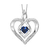 Rhythm of Love Silver Heart Pendant Birthstone Necklace