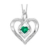 Rhythm of Love Silver Heart Pendant Birthstone Necklace
