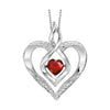 Rhythm of Love Silver Heart Pendant Birthstone Necklace