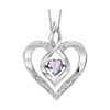 Rhythm of Love Silver Heart Pendant Birthstone Necklace