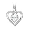 Rhythm of Love Silver Heart Pendant Birthstone Necklace