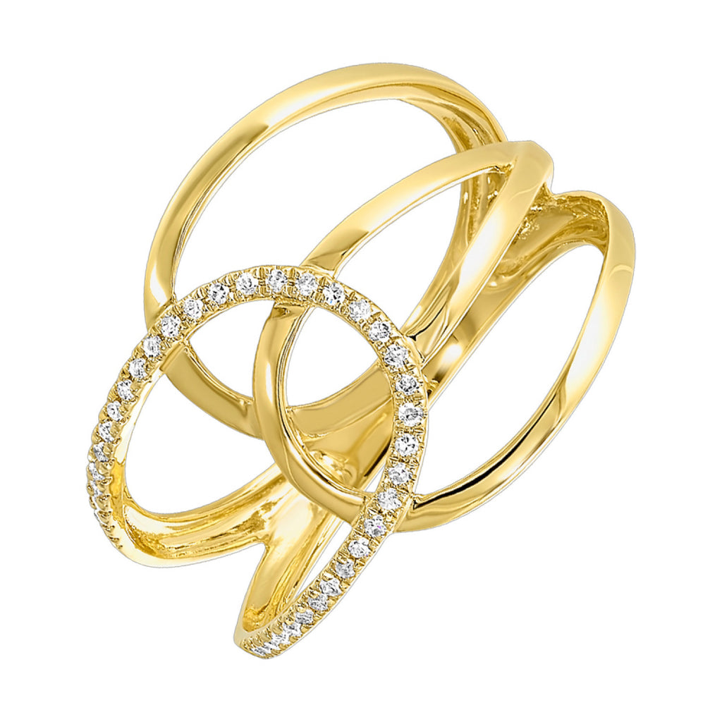 Interlocking Gold & Diamond Statement Ring
