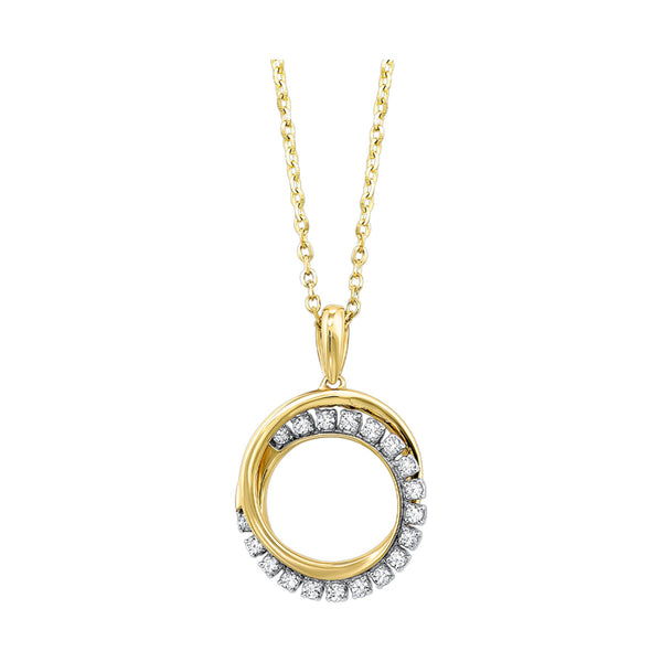 Gold Diamond Circle Pendant