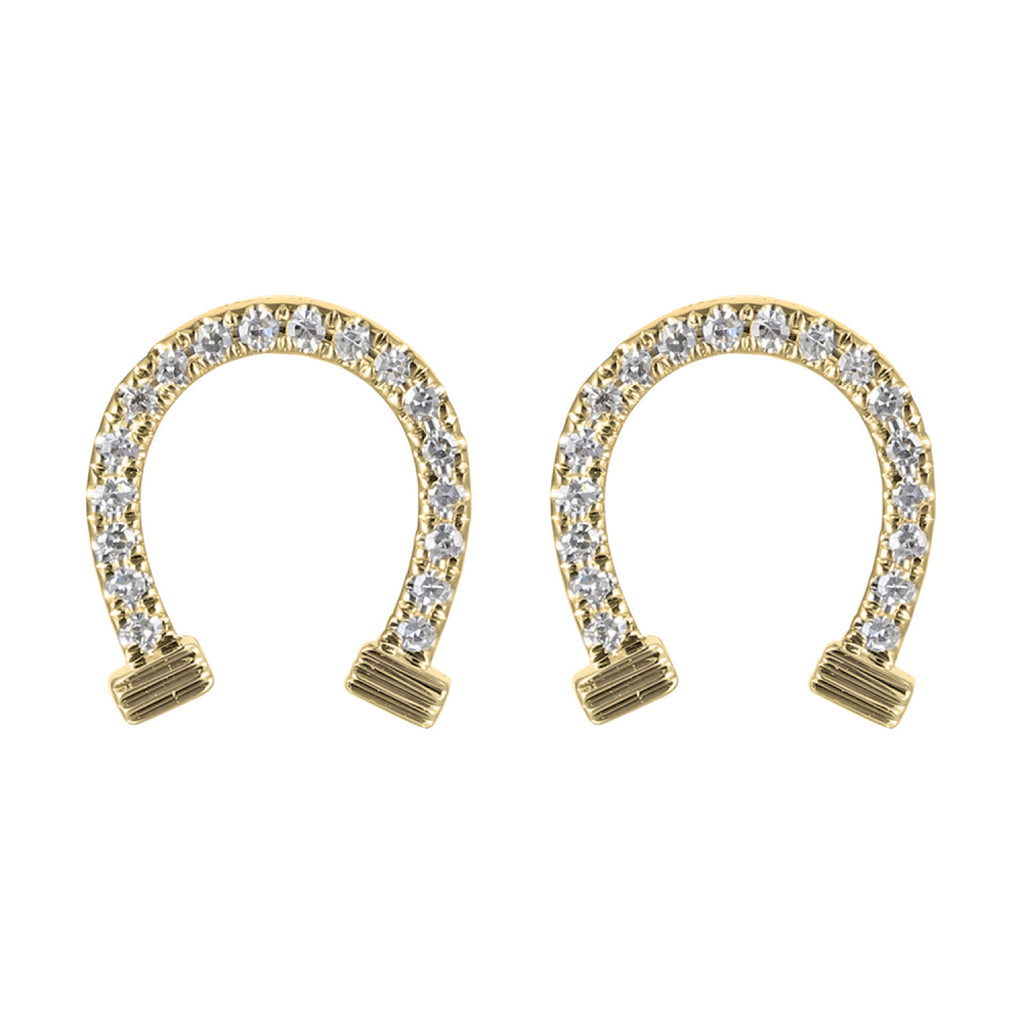 Horseshoe Diamond Stud Earrings