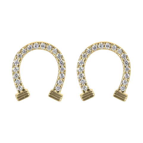 Horseshoe Diamond Stud Earrings