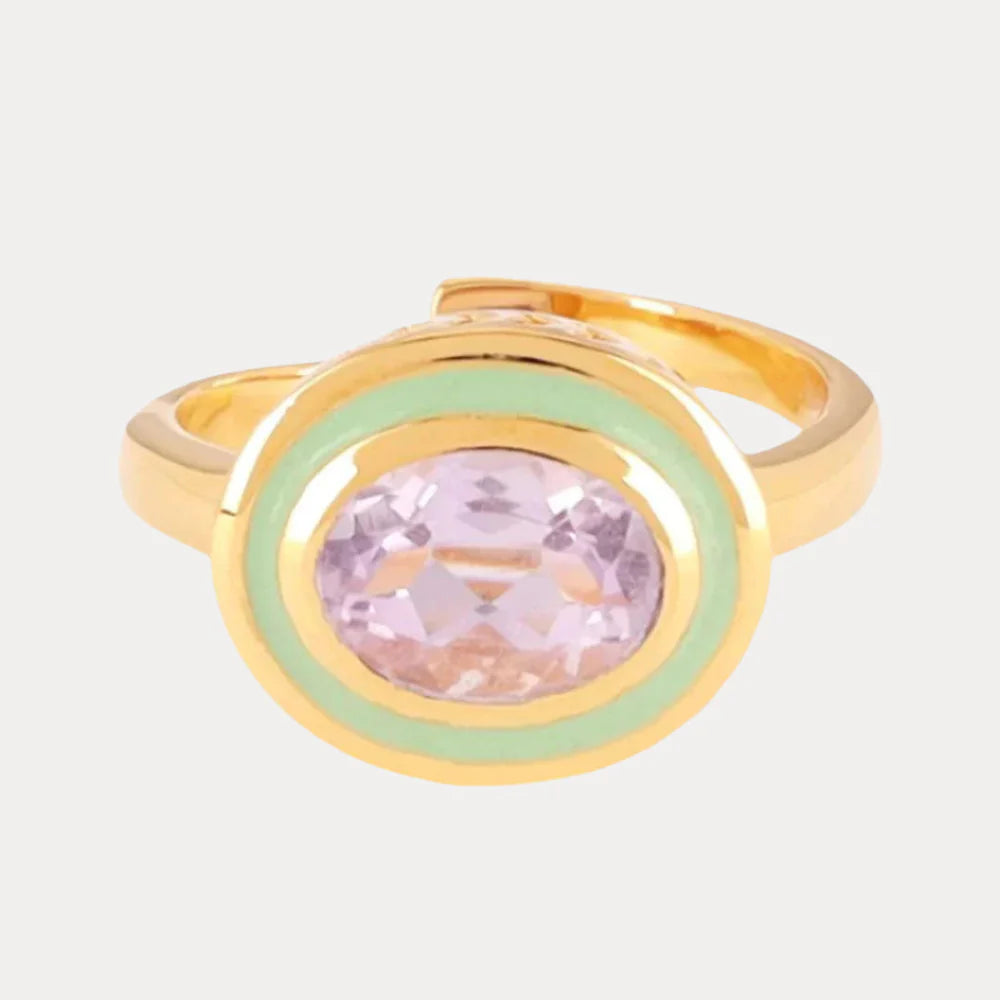 Galaxy Ring - Amethyst/Mint Green