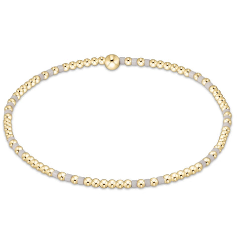 Hope Joy Pattern 2mm Bead Bracelet - White
