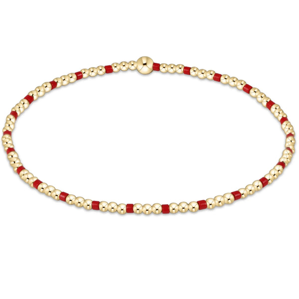 Hope Sincerity Pattern 2mm Bead Bracelet - Bright Red