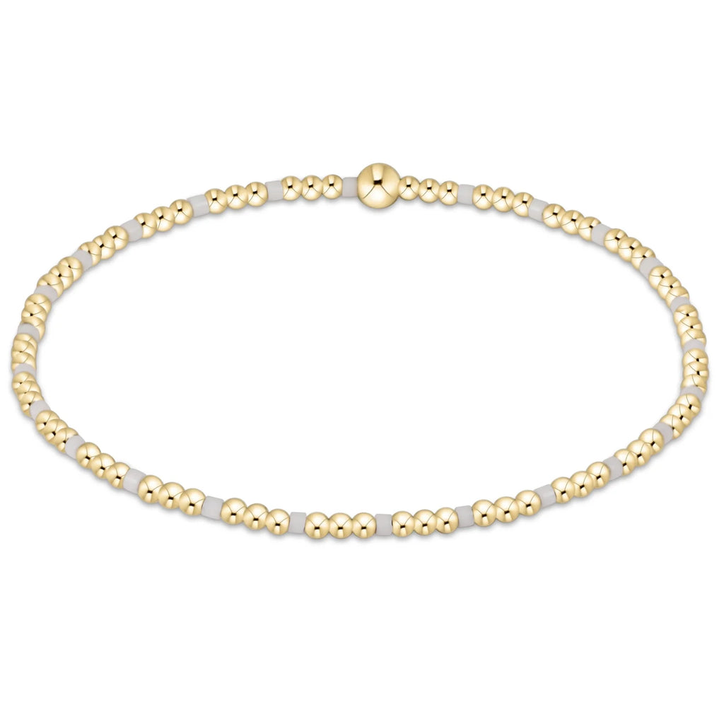 Hope Sincerity Pattern 2mm Bead Bracelet - White
