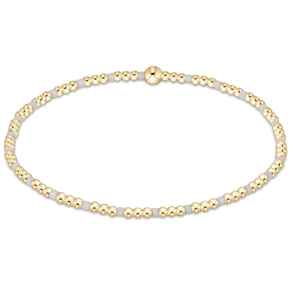 Hope Sincerity Pattern 2mm Bead Bracelet - White