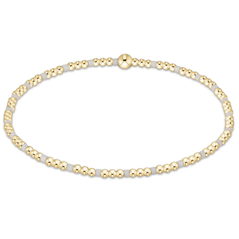 Hope Sincerity Pattern 2mm Bead Bracelet - White