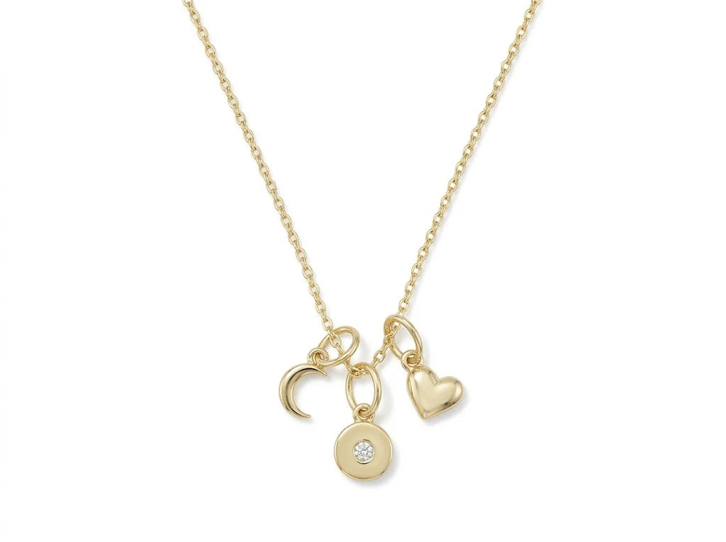 Arlene Charm Necklace in White CZ