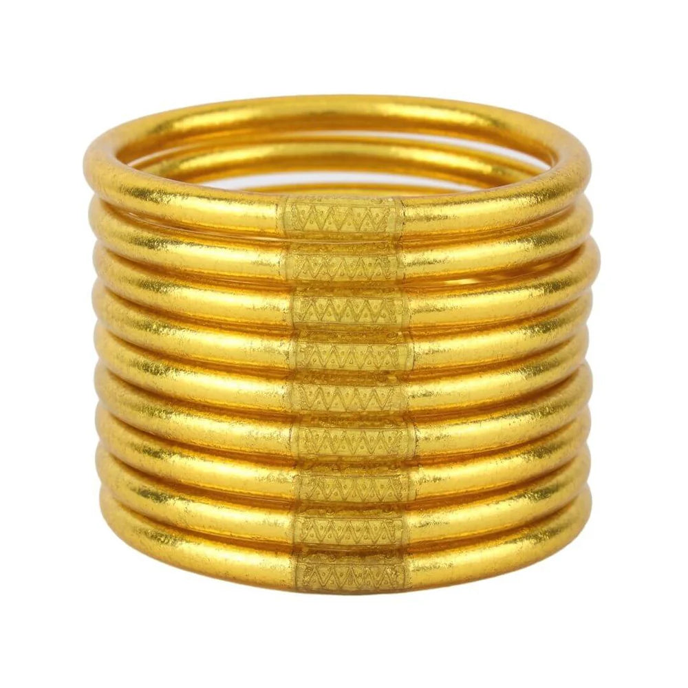 Gold All Weather Bangles - Serenity Prayer - Set of 9
