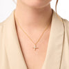Gumdrop Cross Delicate Necklace in Pearl