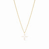Gumdrop Cross Delicate Necklace in Pearl