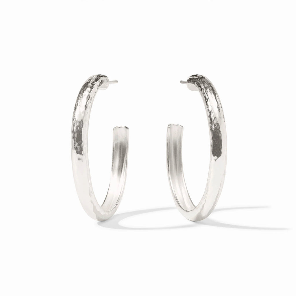 Havana Hoop Earrings in Silver