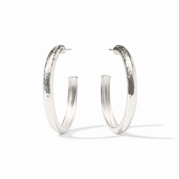 Havana Hoop Earrings in Silver