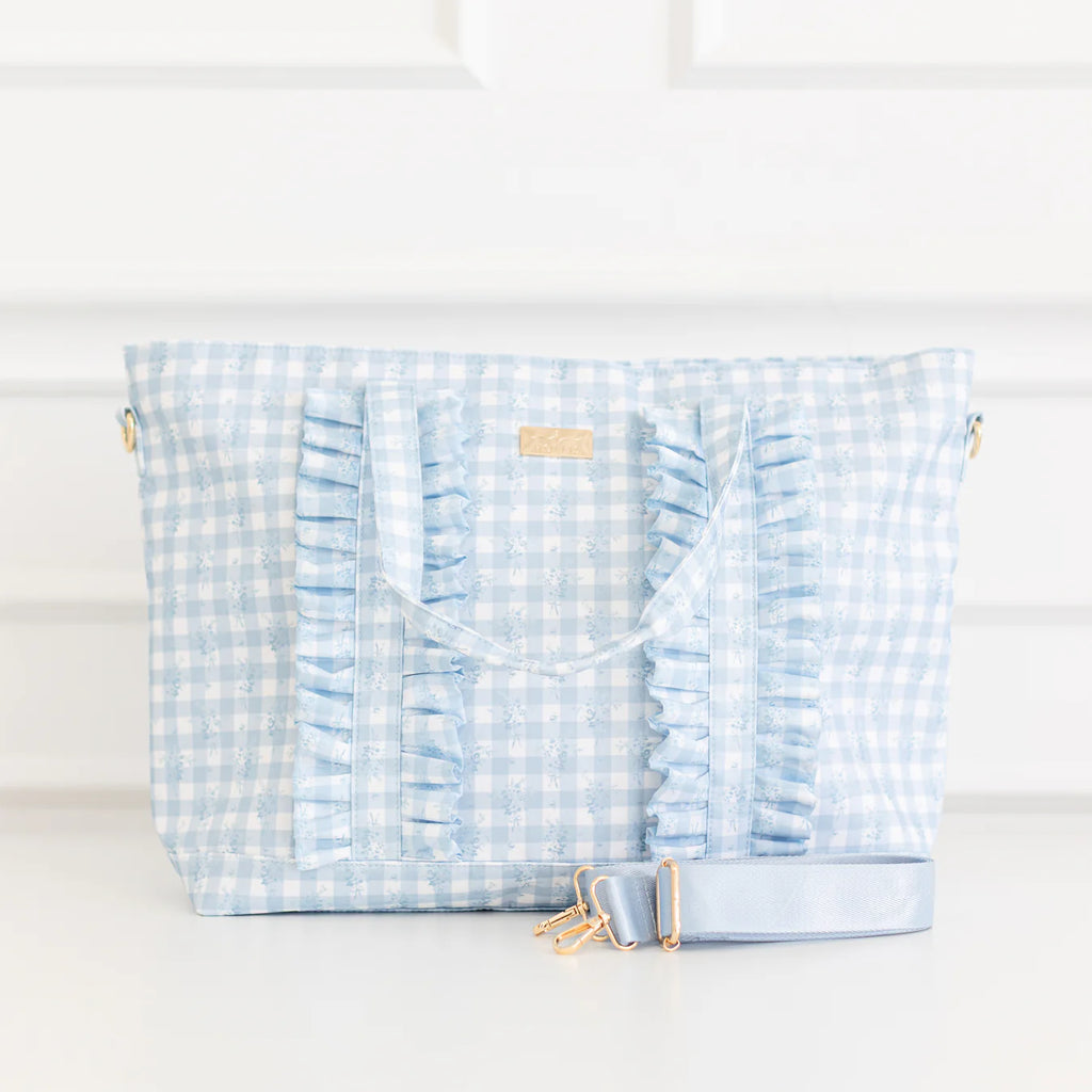 Ruffled Nylon Tote Bag