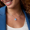 Honeybee Solitaire Necklace in Silver Turquoise Blue