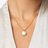 Honeybee Solitaire Necklace in Gold Turquoise Blue