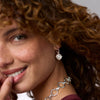 Honeybee Hoop & Charm Earrings in Silver Turquoise Blue