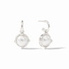 Honeybee Silver Hoop & Charm Earring in Obsidian Black