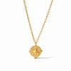 Honeybee Solitaire Necklace in Gold Turquoise Blue