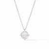 Honeybee Silver Solitaire Necklace in Iridescent Clear Crystal